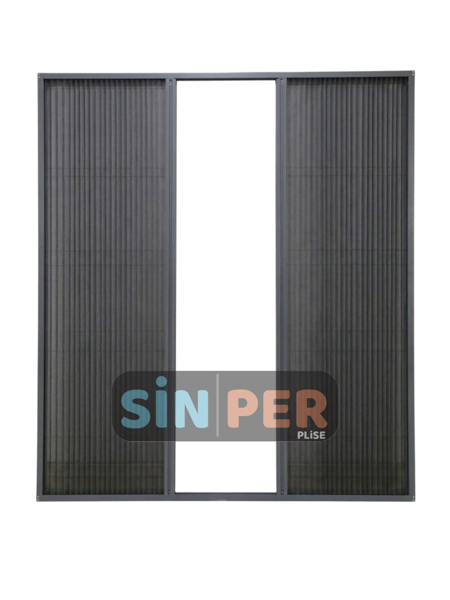 18 mm slim profile Pleated Sliding Accordion Folding Double Wing  Fly Screen  Custom Size 18 mm slim profile