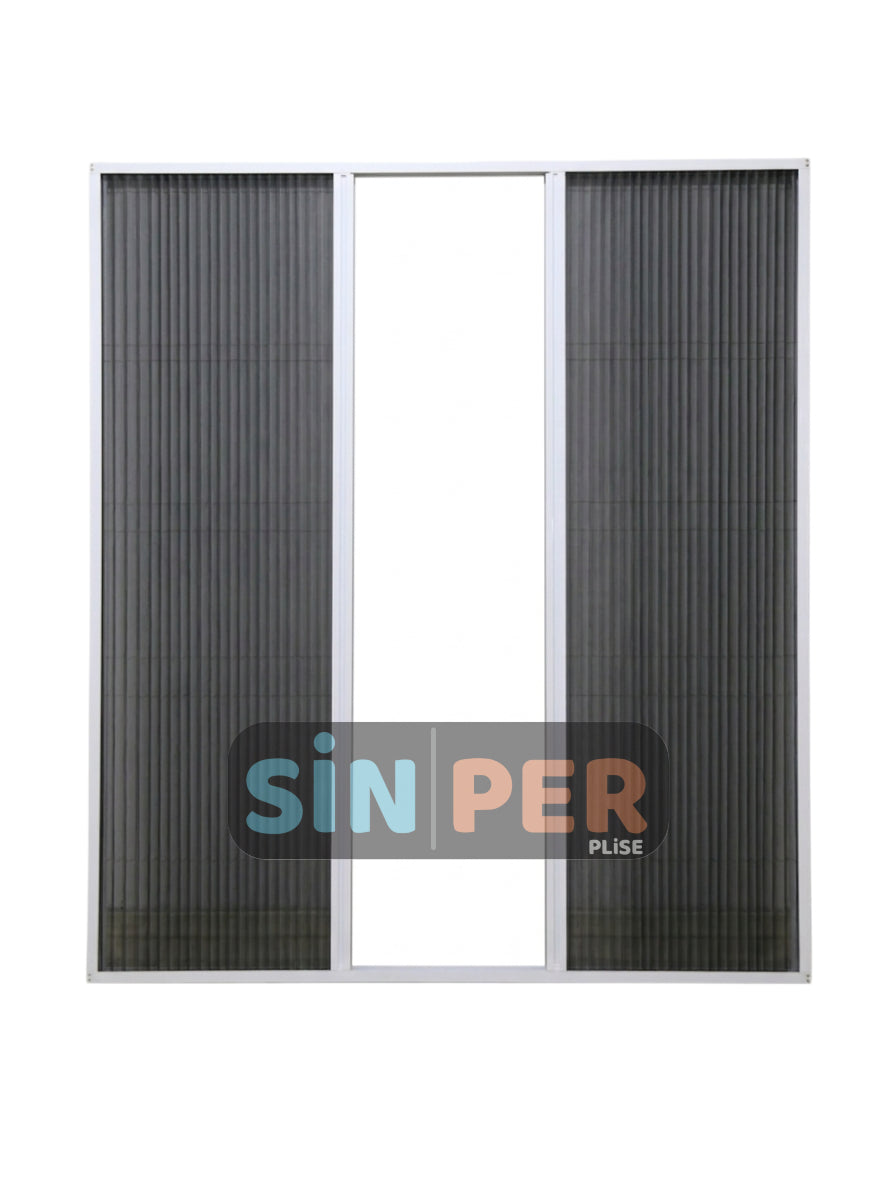 18 mm slim profile Pleated Sliding Accordion Folding Double Wing  Fly Screen  Custom Size 18 mm slim profile